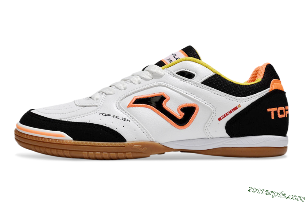 Joma Top Flex IC Low-Tops Football Shoes - White/Black/Orange 2