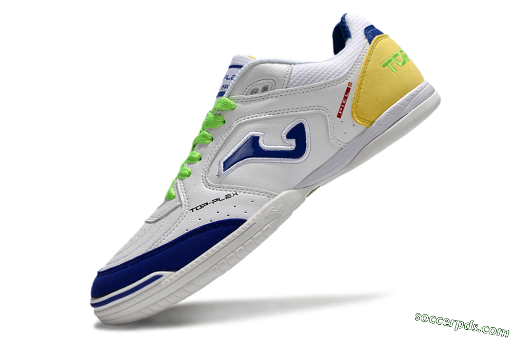 Joma Top Flex IC Low-Tops Football Shoes - White/Blue/Yellow 5