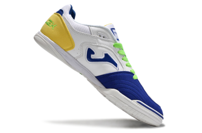 Joma Top Flex IC Low-Tops Football Shoes - White/Blue/Yellow