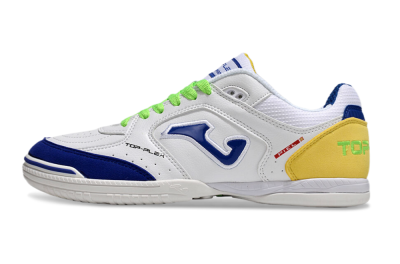 Joma Top Flex IC Low-Tops Football Shoes - White/Blue/Yellow