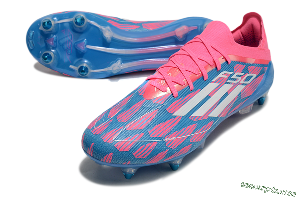 Adidas F50 Elite SG Low-Tops Football Boots - Blue/Pink/White 3