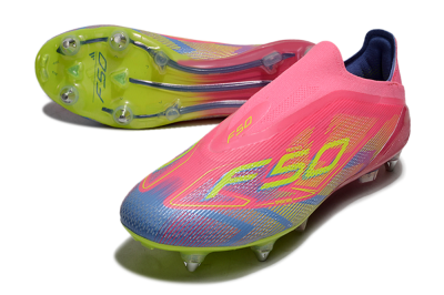 Adidas F50 Elite Laceless SG Low-Tops Football Boots - Red/Yellow/Blue