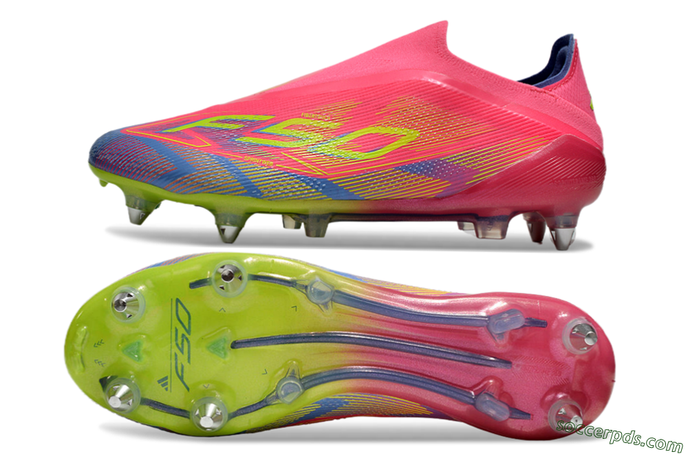 Adidas F50 Elite Laceless SG Low-Tops Football Boots - Red/Yellow/Blue 0