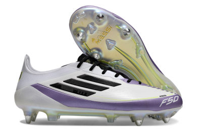 Adidas F50 Elite Messi SG Low-Tops Football Boots - White/Black/Purple