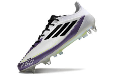 Adidas F50 Elite Messi SG Low-Tops Football Boots - White/Black/Purple