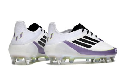 Adidas F50 Elite Messi SG Low-Tops Football Boots - White/Black/Purple