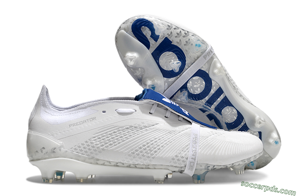 Adidas Predator Elite Foldover Tongue FG Low-Tops Football Boots - Beige/White/Blue 1