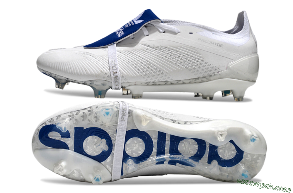 Adidas Predator Elite Foldover Tongue FG Low-Tops Football Boots - Beige/White/Blue 0