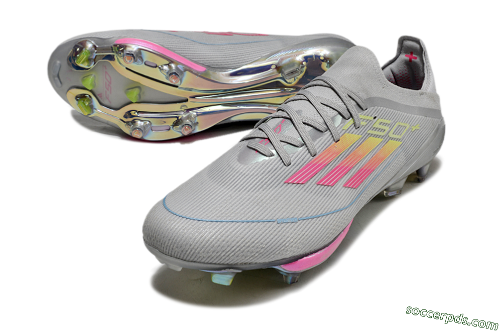 Adidas F50+ Lightstrike Elite FG Low-Tops Football Boots - Grey/Pink/Yellow 3