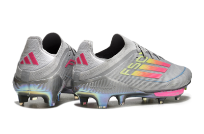 Adidas F50+ Lightstrike Elite FG Low-Tops Football Boots - Grey/Pink/Yellow