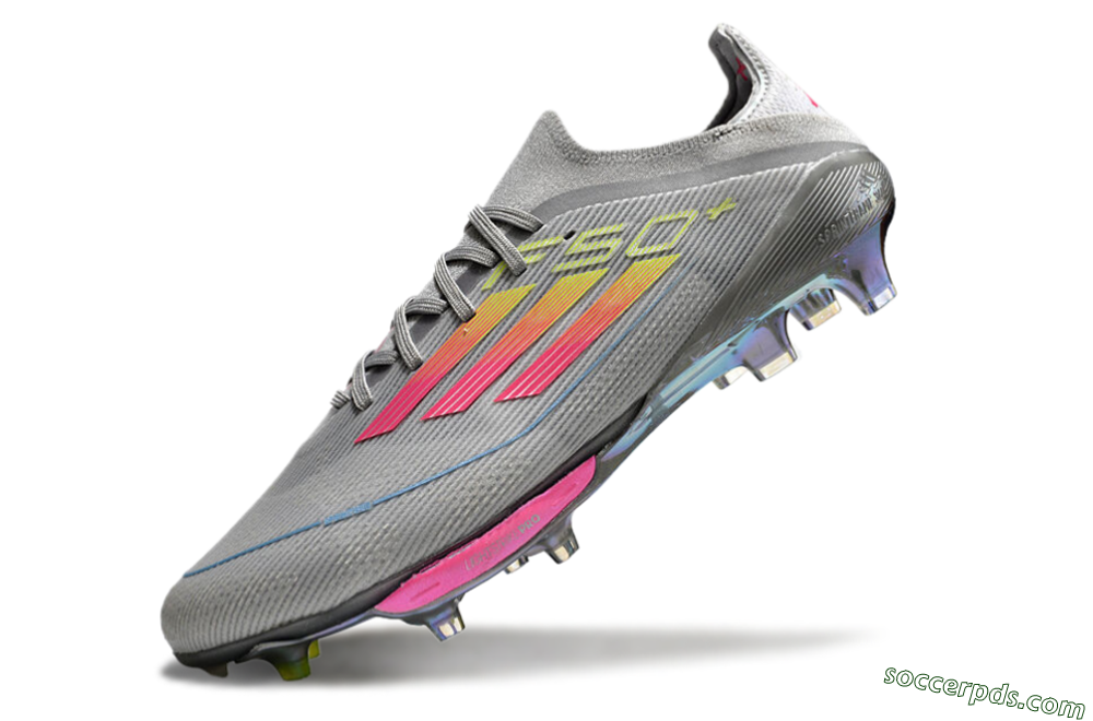 Adidas F50+ Lightstrike Elite FG Low-Tops Football Boots - Grey/Pink/Yellow 5