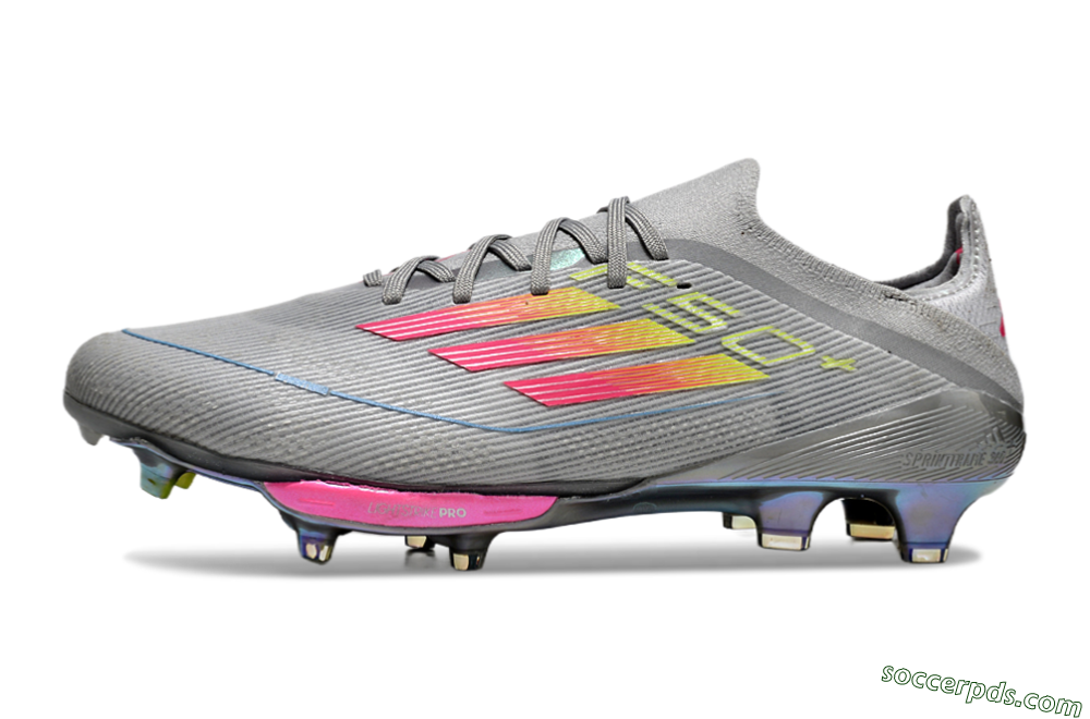 Adidas F50+ Lightstrike Elite FG Low-Tops Football Boots - Grey/Pink/Yellow 2