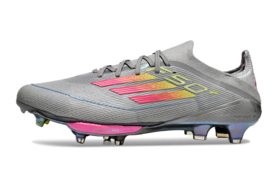 Adidas F50+ Lightstrike Elite FG Low-Tops Football Boots - Grey/Pink/Yellow