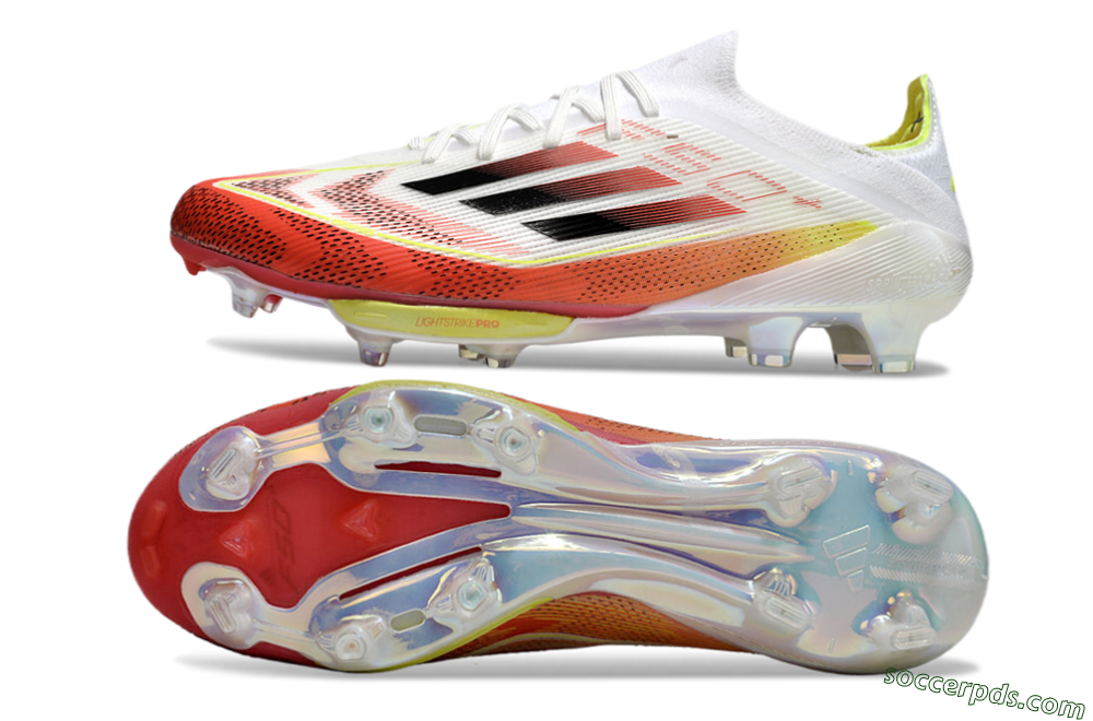 Adidas F50+ Lightstrike Elite FG Low-Tops Football Boots - Red/White/Yellow 0