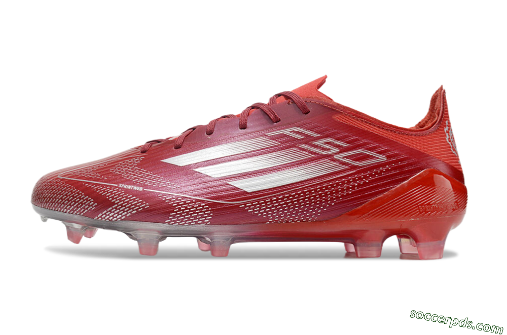 Adidas F50 Elite FG Low-Tops Football Boots - Red/Silver/White 2