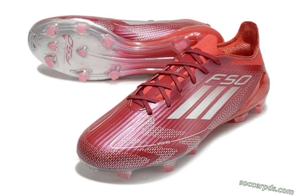 Adidas F50 Elite FG Low-Tops Football Boots - Red/Silver/White 3