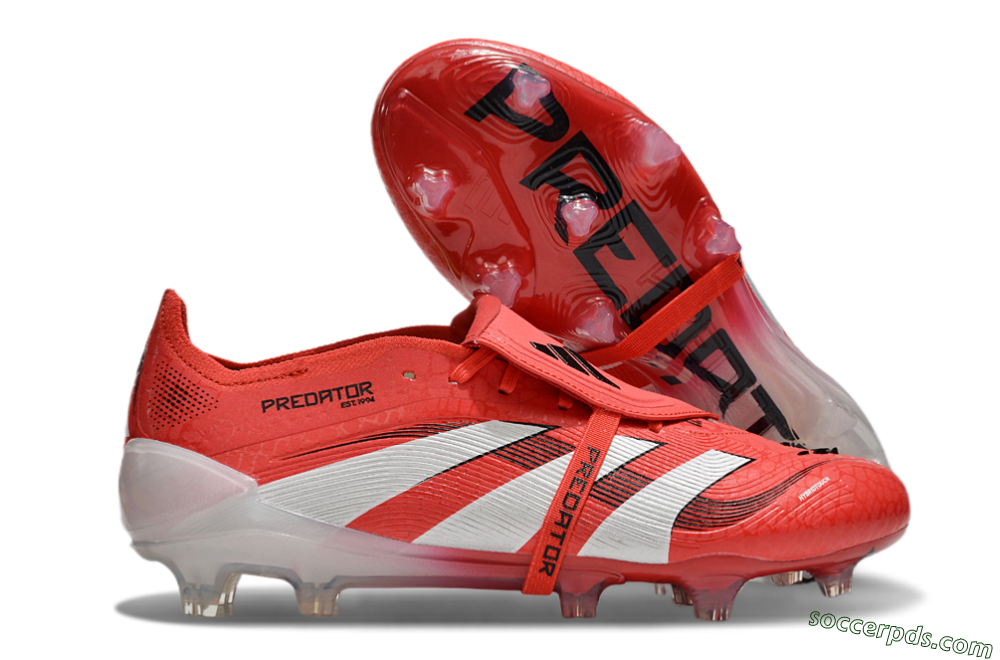 Adidas Predator Elite Foldover Tongue 2025 Pure Victory FG Low-Tops Football Boots - Lucid Red/White/Black 3