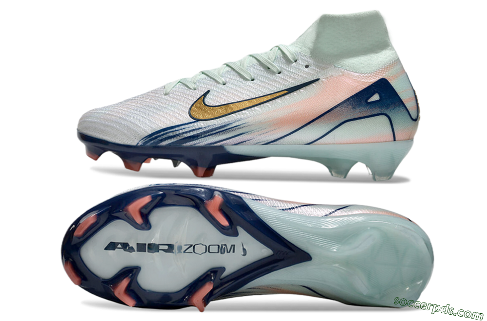 Nike Air Zoom Mercurial Superfly 10 Elite FG High-Tops Football Boots - White/Pink/Blue 0