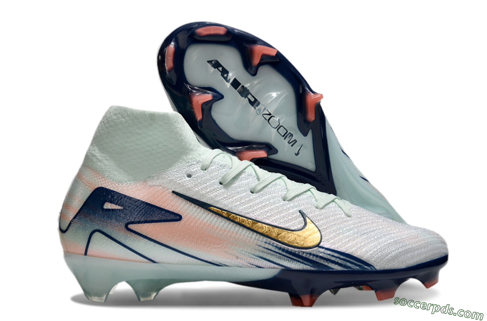 Nike Air Zoom Mercurial Superfly 10 Elite FG High-Tops Football Boots - White/Pink/Blue 1
