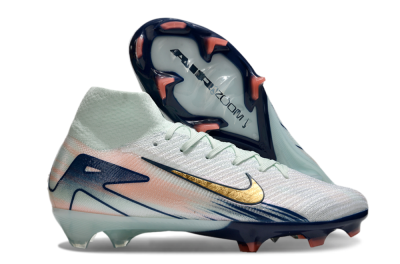 Nike Air Zoom Mercurial Superfly 10 Elite FG High-Tops Football Boots - White/Pink/Blue