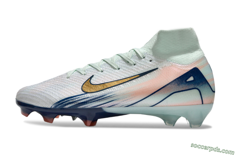 Nike Air Zoom Mercurial Superfly 10 Elite FG High-Tops Football Boots - White/Pink/Blue 2
