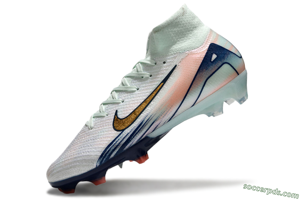 Nike Air Zoom Mercurial Superfly 10 Elite FG High-Tops Football Boots - White/Pink/Blue 5
