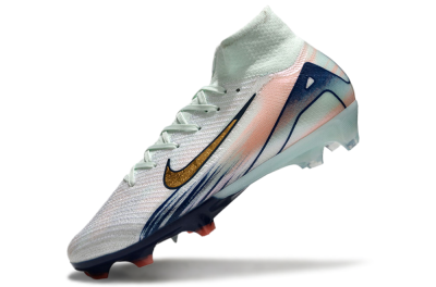 Nike Air Zoom Mercurial Superfly 10 Elite FG High-Tops Football Boots - White/Pink/Blue