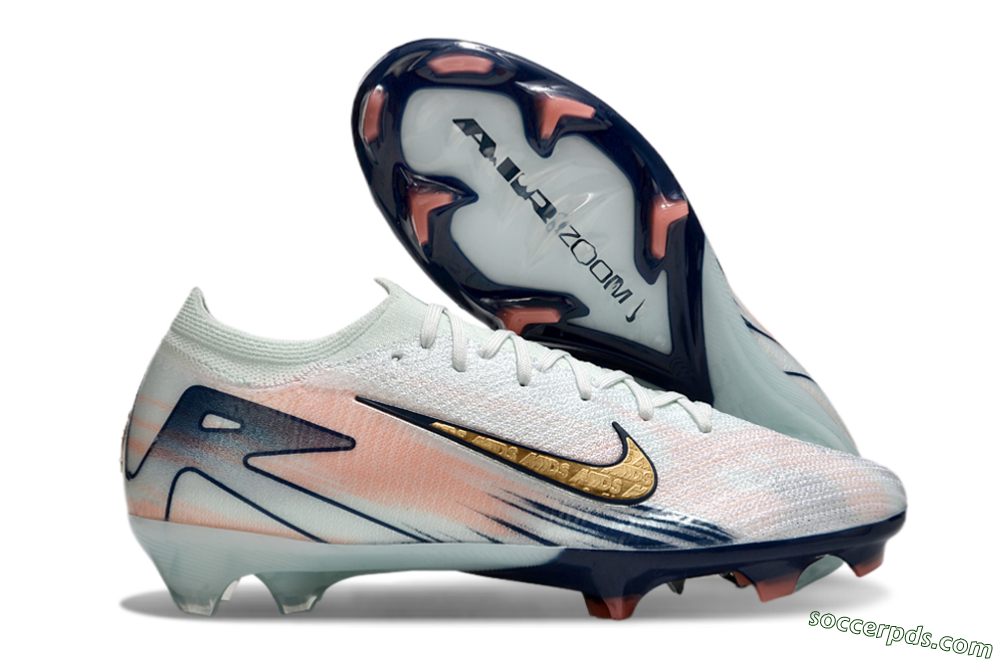Nike Air Zoom Mercurial Vapor 16 Elite FG Low-Tops Football Boots - White/Gold/Blue 1