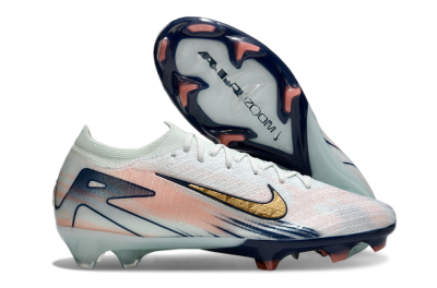 Nike Air Zoom Mercurial Vapor 16 Elite FG Low-Tops Football Boots - White/Gold/Blue