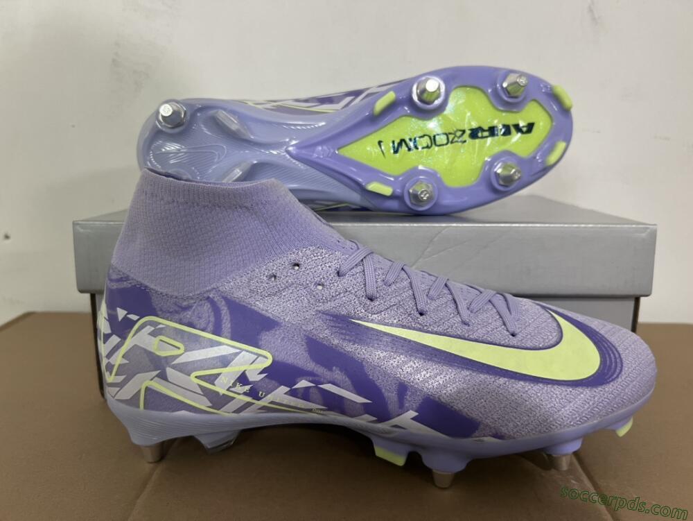 Nike Air Zoom Mercurial Superfly 10 Elite SG High-Tops Football Boots - Purple/Yellow/White