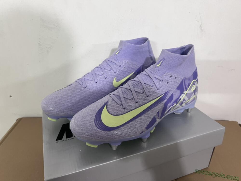 Nike Air Zoom Mercurial Superfly 10 Elite SG High-Tops Football Boots - Purple/Yellow/White