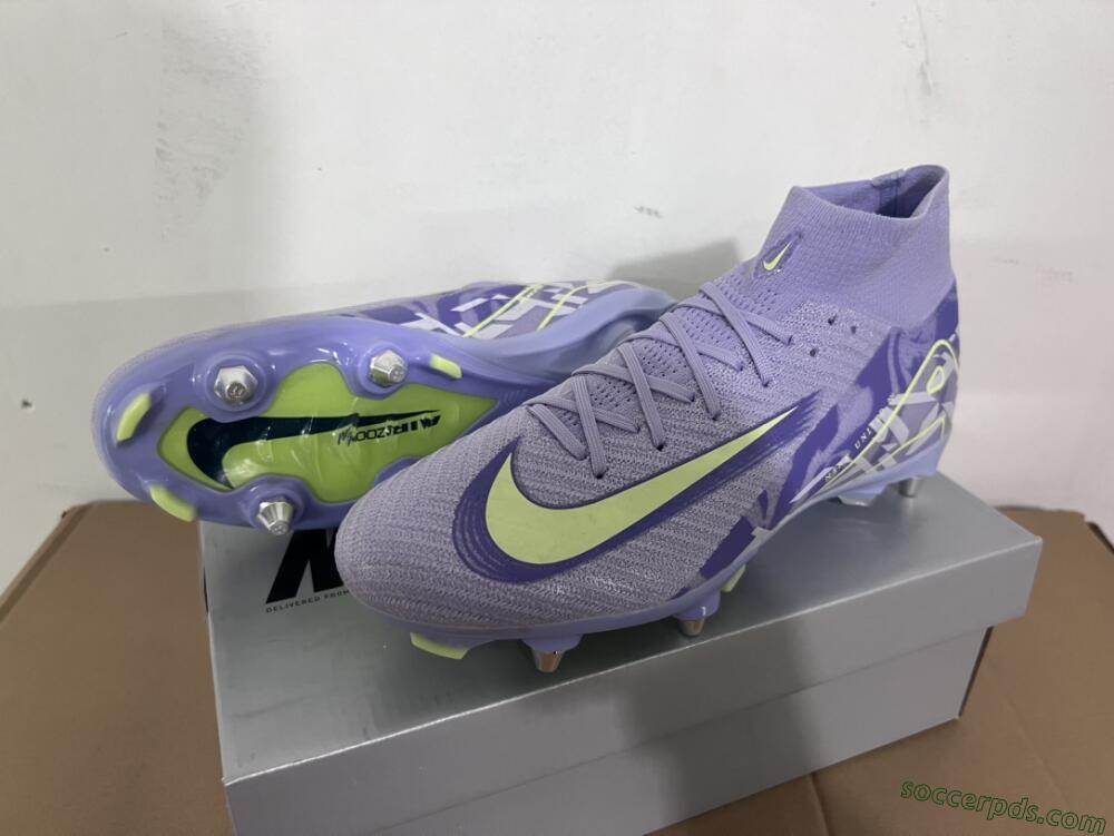 Nike Air Zoom Mercurial Superfly 10 Elite SG High-Tops Football Boots - Purple/Yellow/White
