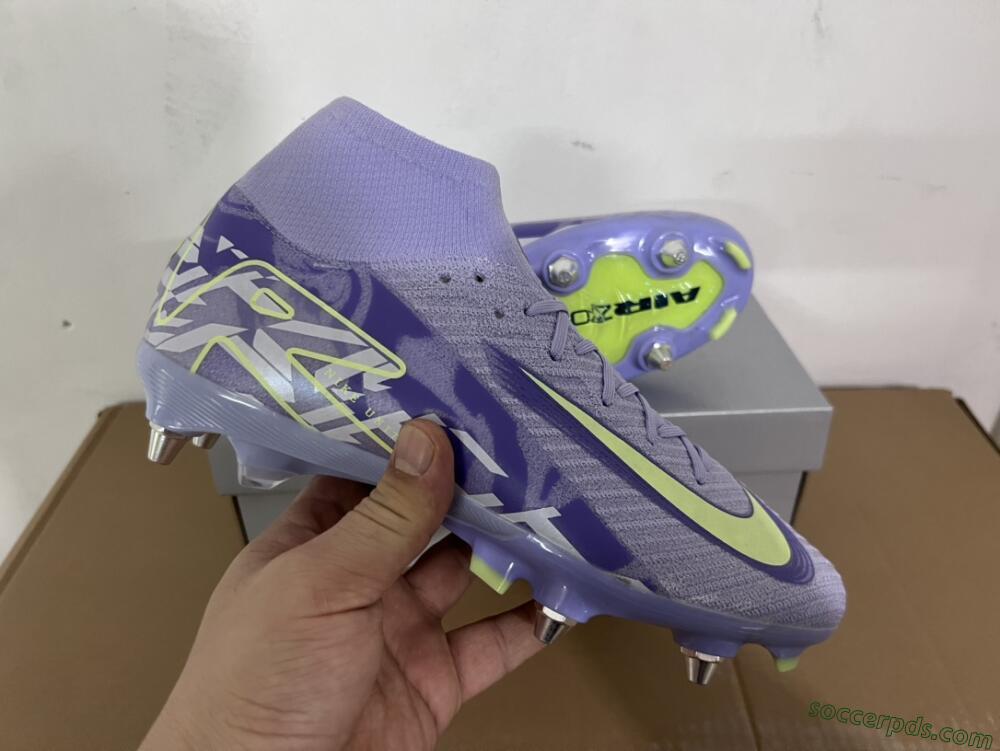 Nike Air Zoom Mercurial Superfly 10 Elite SG High-Tops Football Boots - Purple/Yellow/White