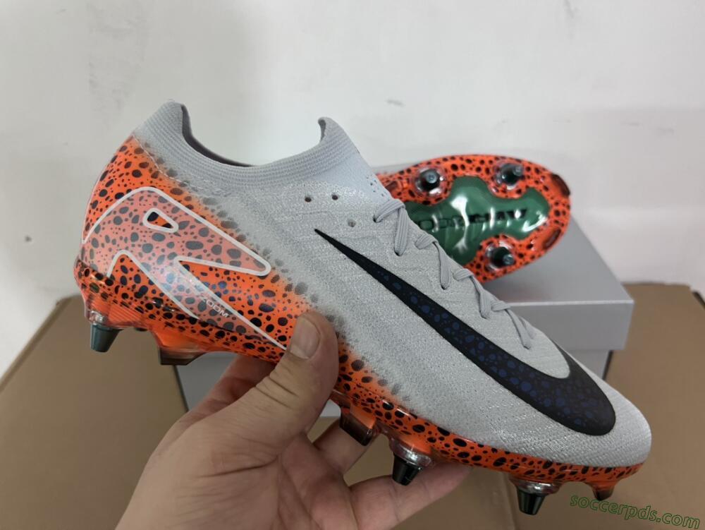 Nike Air Zoom Mercurial Vapor 16 Elite SG Low-Tops Football Boots - Grey/Black/Leopard