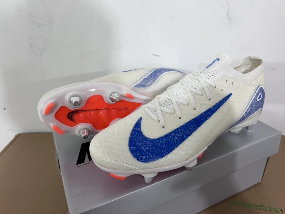 Nike Air Zoom Mercurial Vapor 16 Elite SG Low-Tops Football Boots - Beige/Blue/White