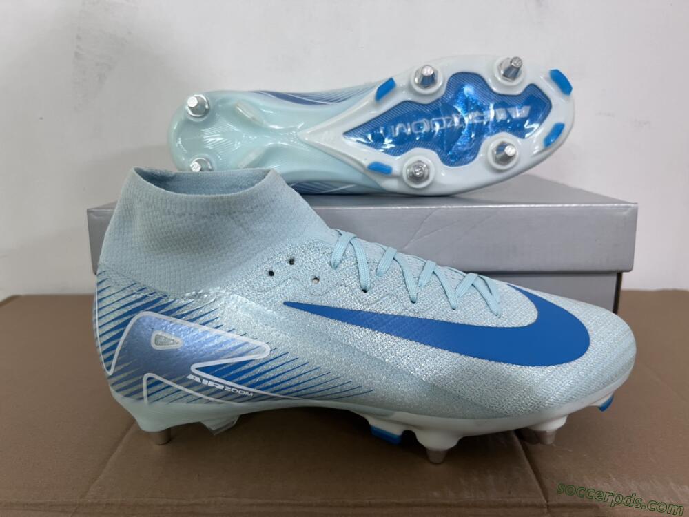 Nike Air Zoom Mercurial Superfly 10 Elite SG High-Tops Football Boots - Jade/Blue/White