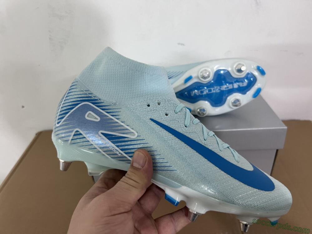 Nike Air Zoom Mercurial Superfly 10 Elite SG High-Tops Football Boots - Jade/Blue/White
