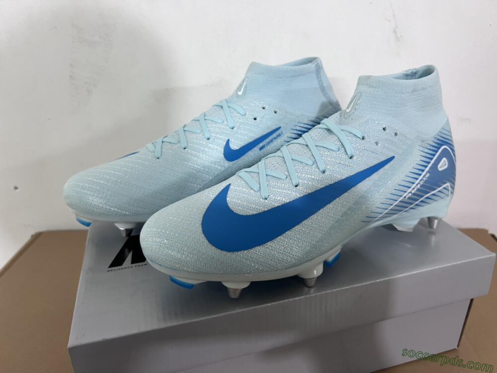 Nike Air Zoom Mercurial Superfly 10 Elite SG High-Tops Football Boots - Jade/Blue/White