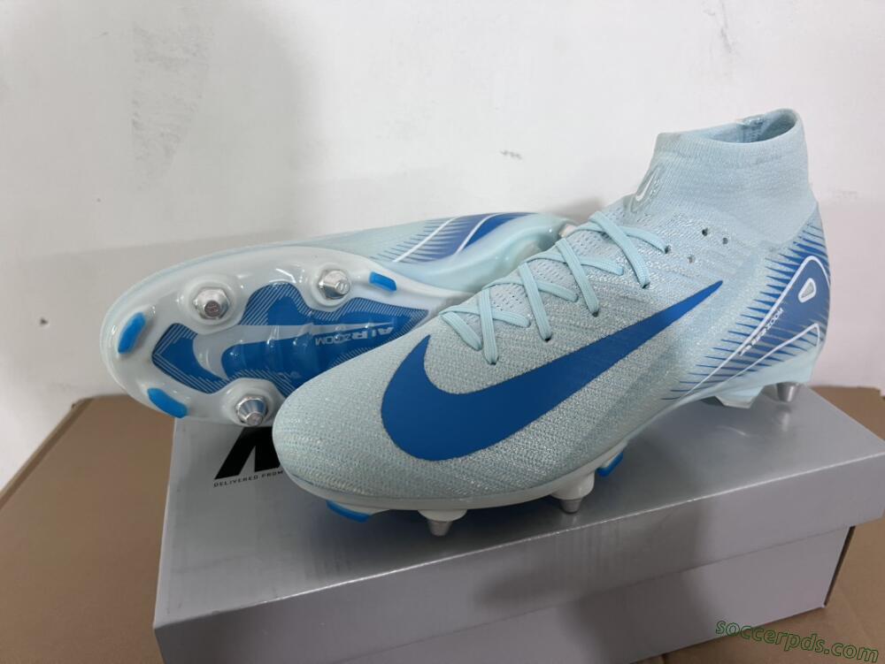 Nike Air Zoom Mercurial Superfly 10 Elite SG High-Tops Football Boots - Jade/Blue/White