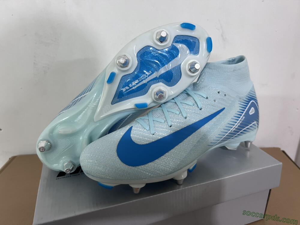 Nike Air Zoom Mercurial Superfly 10 Elite SG High-Tops Football Boots - Jade/Blue/White