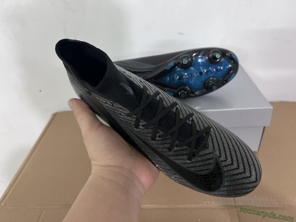 Nike Air Zoom Mercurial Superfly 10 Elite SG High-Tops Football Boots - Black/Silver/Blue