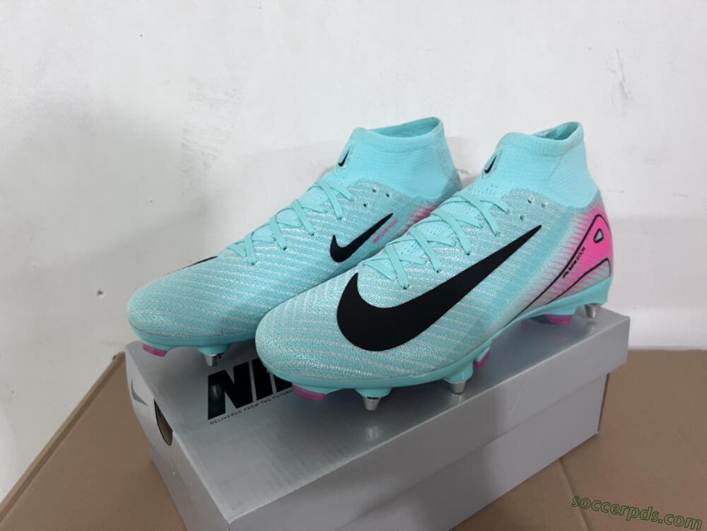 Nike Air Zoom Mercurial Superfly 10 Elite SG High-Tops Football Boots - Jade/Black/Pink