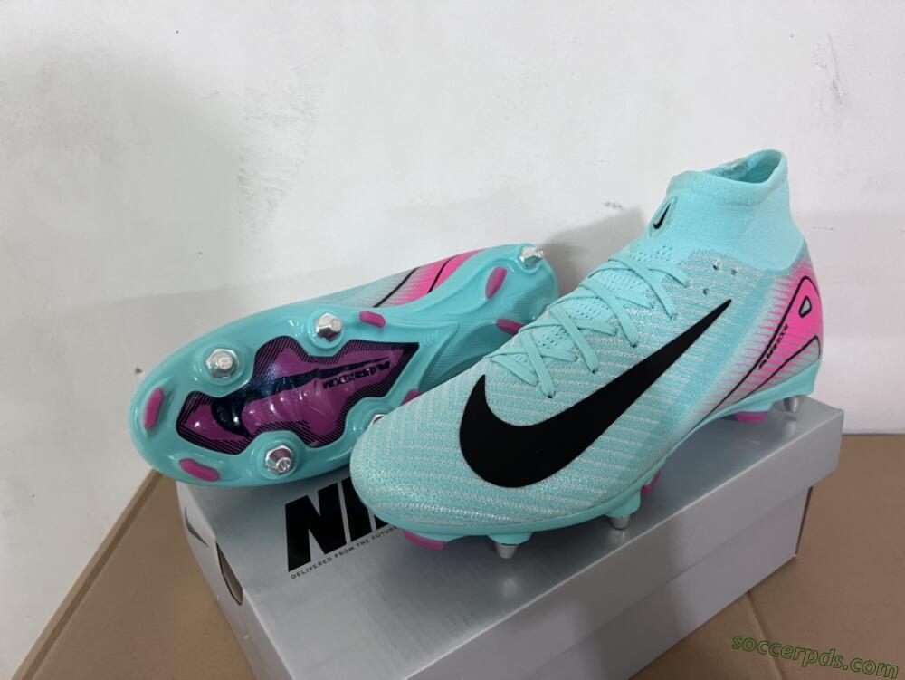 Nike Air Zoom Mercurial Superfly 10 Elite SG High-Tops Football Boots - Jade/Black/Pink