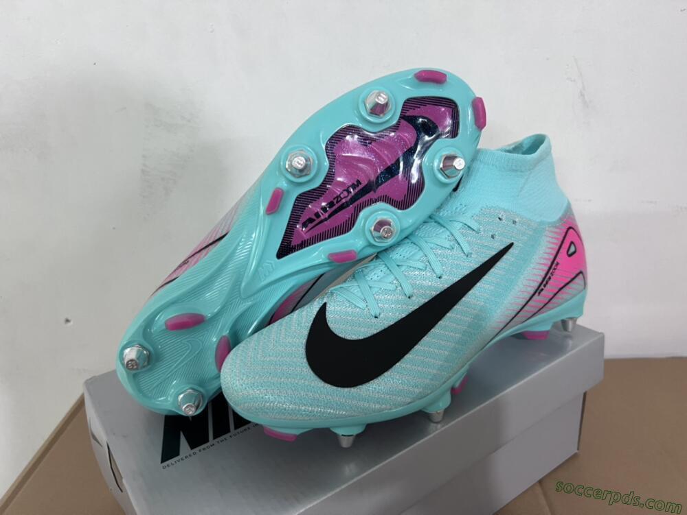 Nike Air Zoom Mercurial Superfly 10 Elite SG High-Tops Football Boots - Jade/Black/Pink