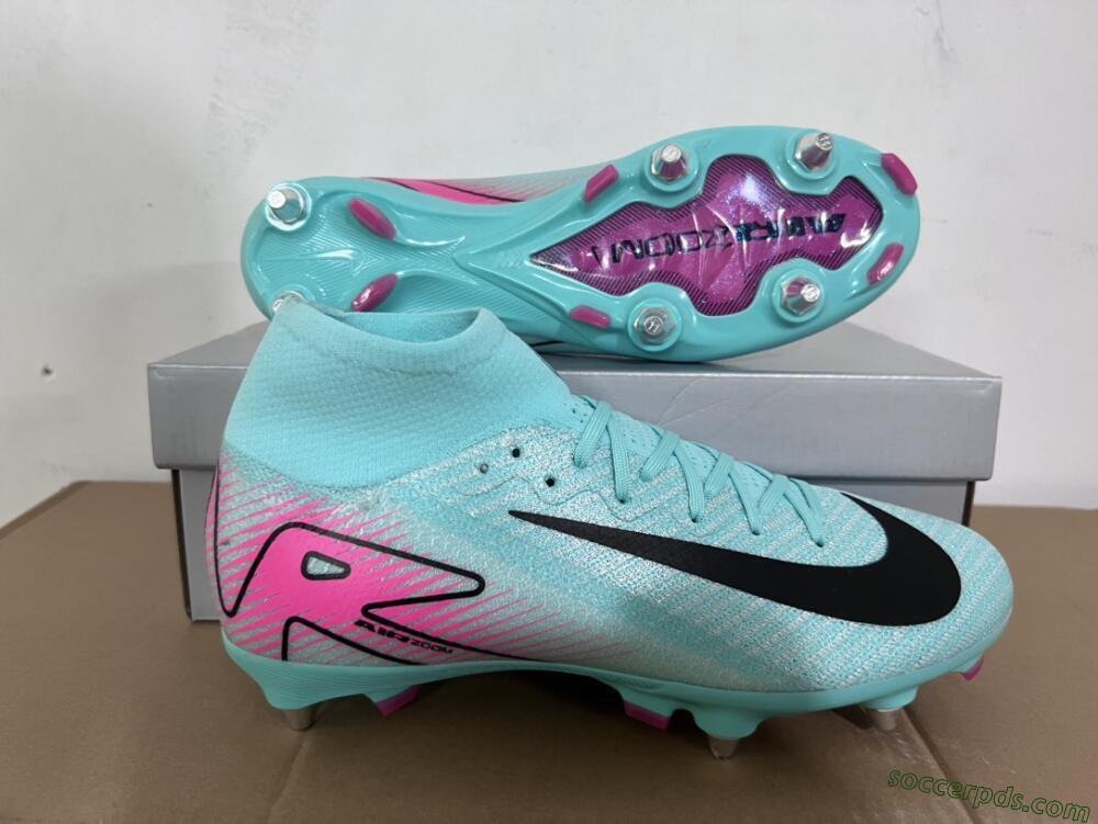 Nike Air Zoom Mercurial Superfly 10 Elite SG High-Tops Football Boots - Jade/Black/Pink