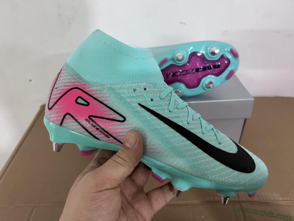 Nike Air Zoom Mercurial Superfly 10 Elite SG High-Tops Football Boots - Jade/Black/Pink