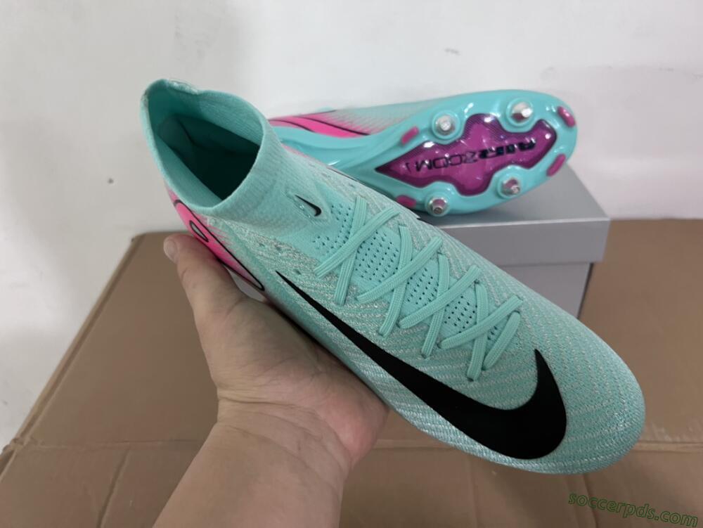 Nike Air Zoom Mercurial Superfly 10 Elite SG High-Tops Football Boots - Jade/Black/Pink