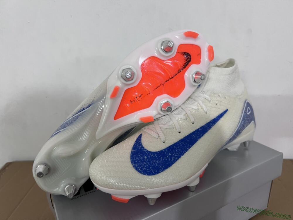Nike Air Zoom Mercurial Superfly 10 Elite SG High-Tops Football Boots - Beige/White/Blue