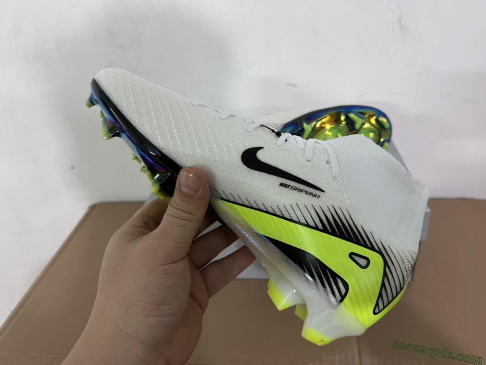 Nike Air Zoom Mercurial Superfly 10 Elite FG High-Tops Football Boots - White/Black/Yellow/Gold