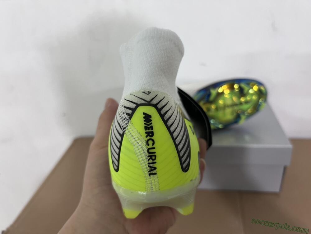 Nike Air Zoom Mercurial Superfly 10 Elite FG High-Tops Football Boots - White/Black/Yellow/Gold